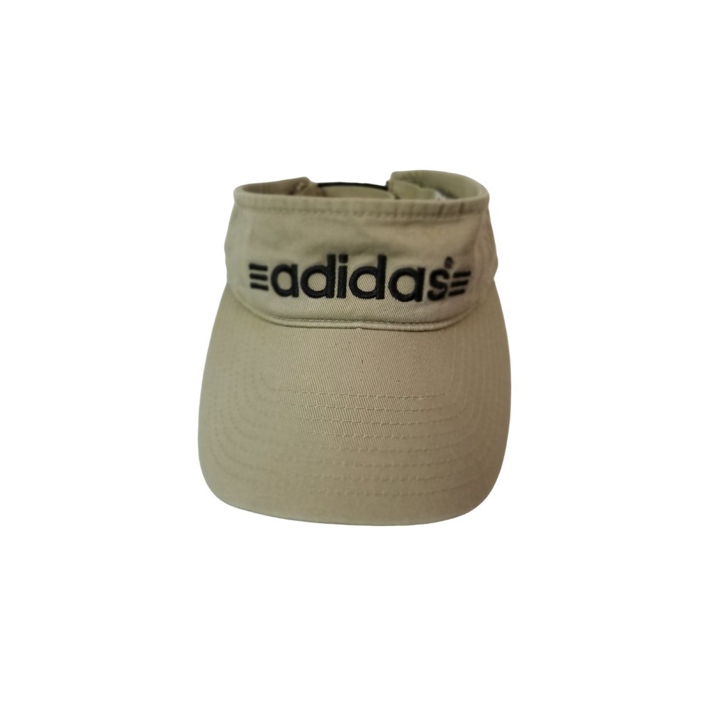 Adidas Visor~Khaki w/Black Logo~Size Adjustable~Unisex~Previously Worn